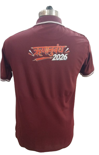 T-SHIRT SAP MATTY MAROON WITH TWO WHITE TIPPING STYLE NO SMTD-03 PRICE RS 199 Per Piece