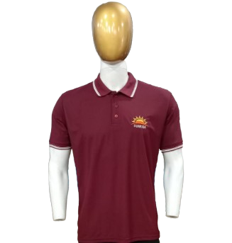 T-SHIRT SAP MATTY MAROON WITH TWO WHITE TIPPING STYLE NO SMTD-03 PRICE RS 199 Per Piece