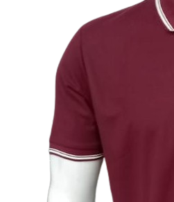 T-SHIRT SAP MATTY MAROON WITH TWO WHITE TIPPING STYLE NO SMTD-03 PRICE RS 199 Per Piece