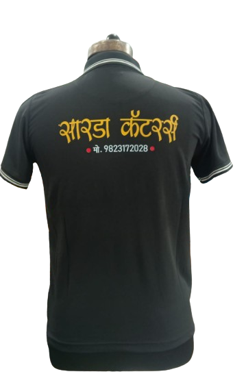 T-SHIRT SAP MATTY BLACK WITH TWO WHITE TIPPING STYLE NO SMTD-01 PRICE RS 199 Per Piece