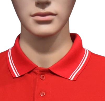 T-SHIRT SAP MATTY RED WITH TWO WHITE TIPPING STYLE NO SMTD-02 PRICE RS 199 Per Piece