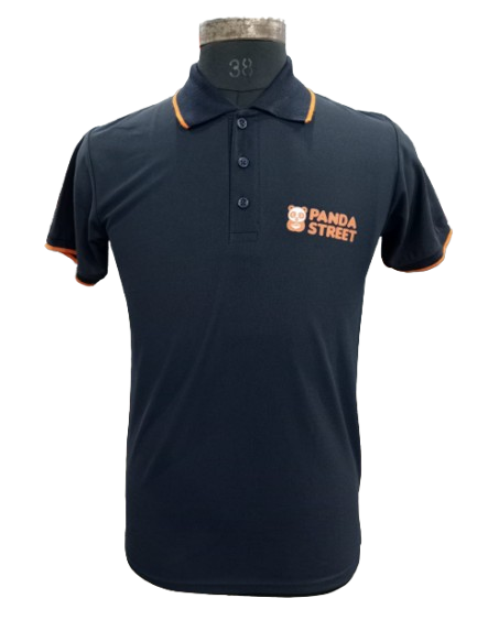 T-SHIRT SAP MATTY NAVY BLUE WITH  ORANGE TIPPING STYLE NO SMTS-03 PRICE RS 195 Per Piece