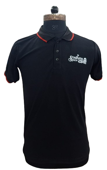T-SHIRT SAP MATTY NAVY BLUE WITH  ORANGE TIPPING STYLE NO SMTS-03 PRICE RS 195 Per Piece