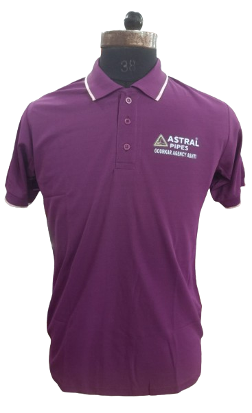 T-SHIRT SAP MATTY PURPLE WITH WHITE TIPPING STYLE NO SMTS-07 PRICE RS 195 Per Piece