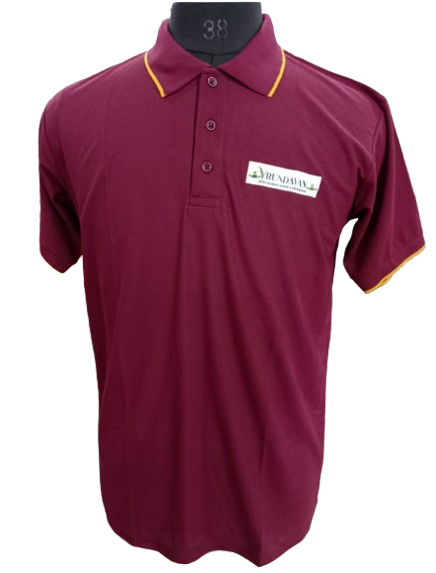 T-SHIRT SAP MATTY MAROON WITH GOLDEN TIPPING STYLE NO SMTS-06 PRICE RS 195 Per Piece