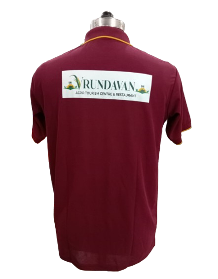 T-SHIRT SAP MATTY MAROON WITH GOLDEN TIPPING STYLE NO SMTS-06 PRICE RS 195 Per Piece