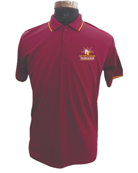 T-SHIRT SAP MATTY MAROON WITH GOLDEN TIPPING STYLE NO SMTS-06 PRICE RS 195 Per Piece
