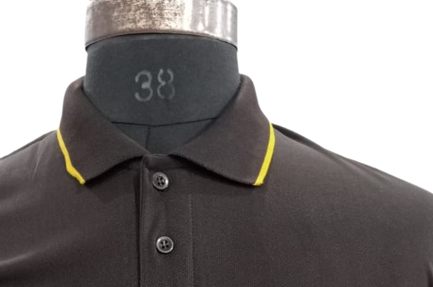 T-SHIRT SAP MATTY BROWN WITH YELLOW TIPPING STYLE NO SMTS-02 PRICE RS 195 Per Piece