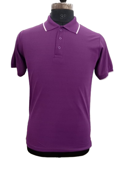 T-SHIRT SAP MATTY PURPLE WITH WHITE TIPPING STYLE NO SMTS-07 PRICE RS 195 Per Piece