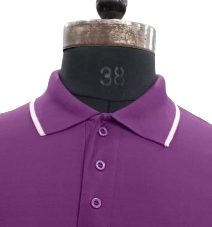 T-SHIRT SAP MATTY PURPLE WITH WHITE TIPPING STYLE NO SMTS-07 PRICE RS 195 Per Piece