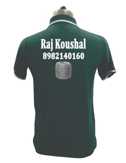 T-SHIRT SAP MATTY GREEN WITH WHITE TIPPING STYLE NO SMTS- 08 PRICE RS 195 Per Piece