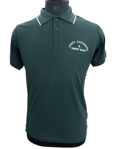 T-SHIRT SAP MATTY GREEN WITH WHITE TIPPING STYLE NO SMTS- 08 PRICE RS 195 Per Piece