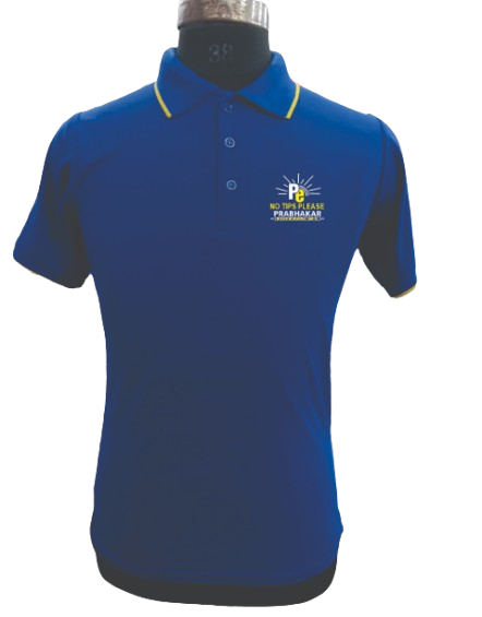 T-SHIRT SAP MATTY BLUE WITH GOLDEN TIPPING STYLE NO SMTS-04 PRICE RS 195 Per Piece