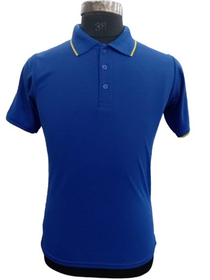 T-SHIRT SAP MATTY BLUE WITH GOLDEN TIPPING STYLE NO SMTS-04 PRICE RS 195 Per Piece