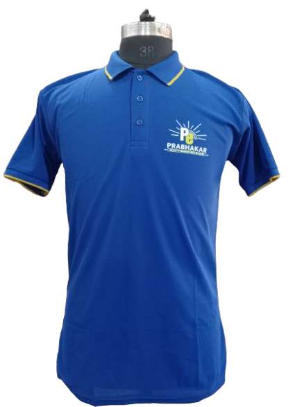 T-SHIRT SAP MATTY BLUE WITH GOLDEN TIPPING STYLE NO SMTS-04 PRICE RS 195 Per Piece