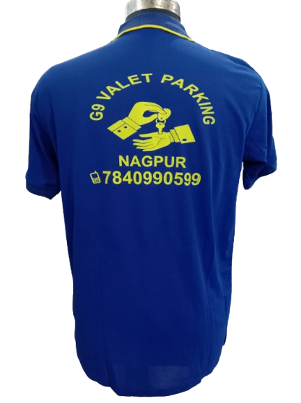 T-SHIRT SAP MATTY BLUE WITH GOLDEN TIPPING STYLE NO SMTS-04 PRICE RS 195 Per Piece