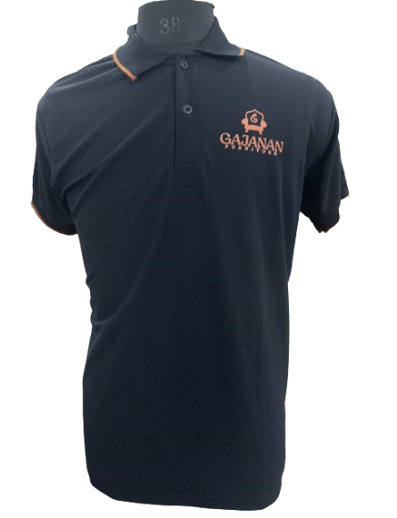 T-SHIRT SAP MATTY NAVY BLUE WITH  ORANGE TIPPING STYLE NO SMTS-03 PRICE RS 195 Per Piece