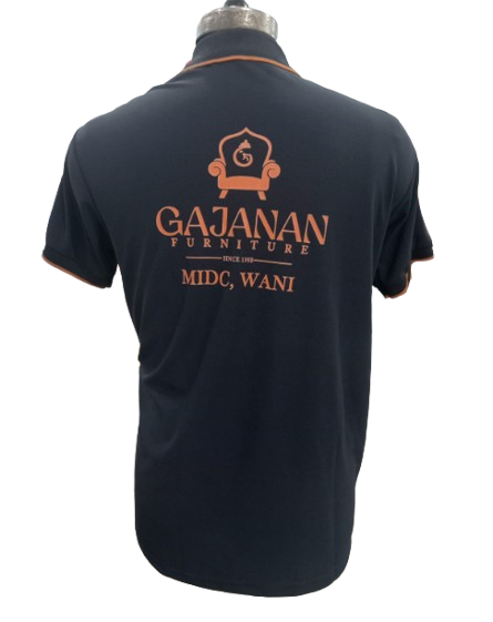 T-SHIRT SAP MATTY NAVY BLUE WITH  ORANGE TIPPING STYLE NO SMTS-03 PRICE RS 195 Per Piece