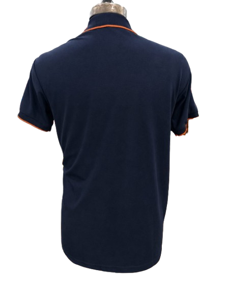 T-SHIRT SAP MATTY NAVY BLUE WITH  ORANGE TIPPING STYLE NO SMTS-03 PRICE RS 195 Per Piece