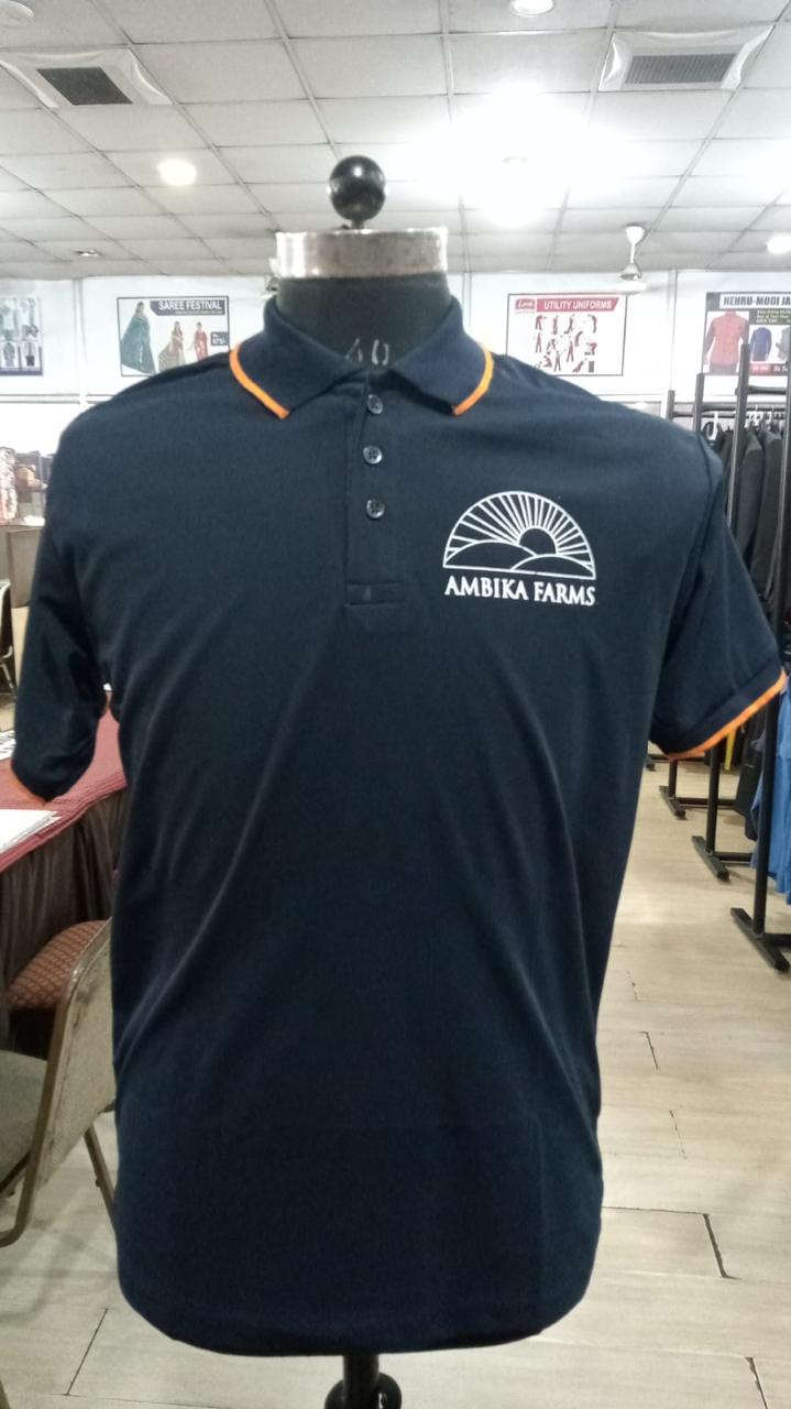 Tshirt Nblue with Orange Tipping. Premium T-Shirts – Sap Matti New Fusion Creations Rs 185