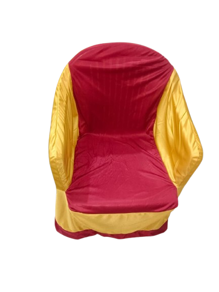 Armed Plastic Chair Cover with Back Bow | Bright Lycra | Wedding & Banquet Decor