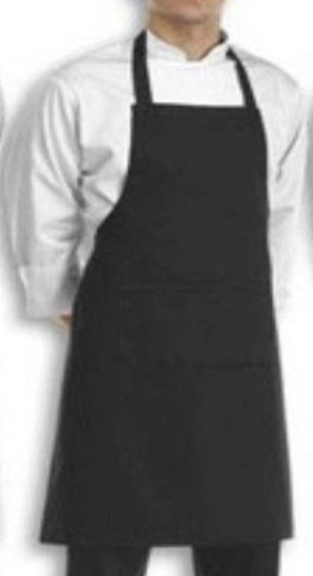 Apron Bib Gaberdine Black Moq 6