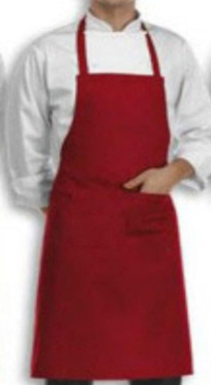 Apron Bib Gaberdine Red Moq 6
