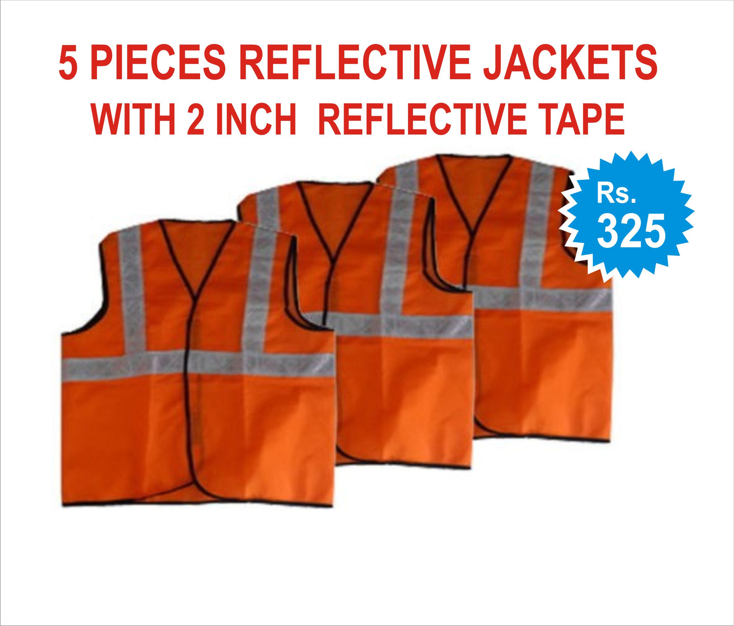 REFLECTIVE JACKETS 5 PIECES - 2" REFLECTIVE TAPE JACKETS