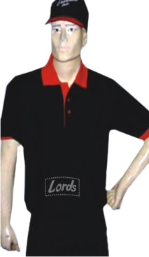 TSHIRT BLENDED COTTON PREMIUM QUALITY  T-Shirt with Red Collar and Cuff TPS-02