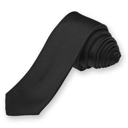 Neck Tie Sleek Black Micro Twill Fabric NTC-01