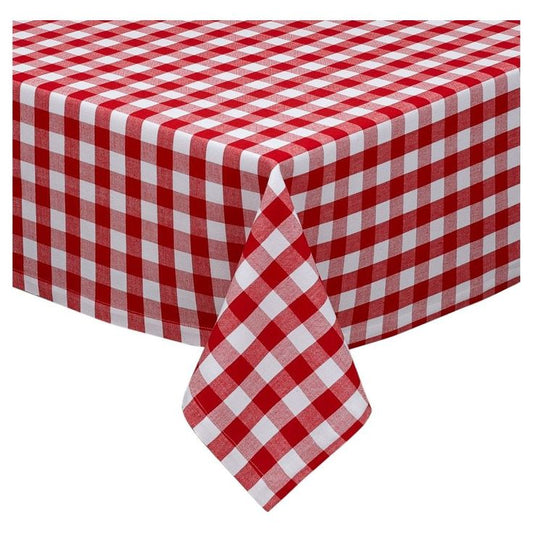 TABLE CLOTH BLENDED RED AND WHITE CHECK SUITING